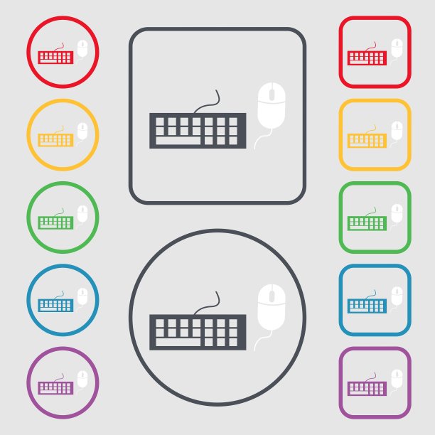 计算机键盘上的图标和鼠标上的符号图片下载