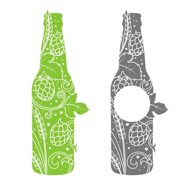 啤酒瓶抽象装饰物图片下载