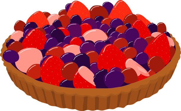 新鲜的草莓蛋挞图片下载