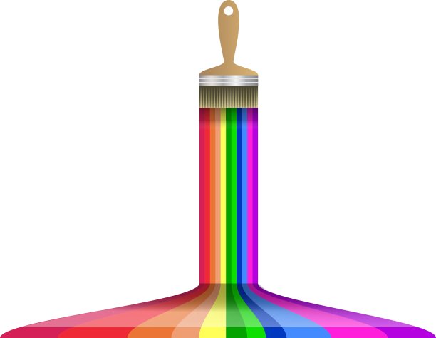 画笔和彩色涂料图片下载