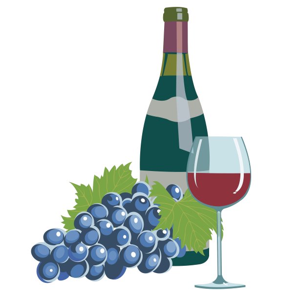 葡萄酒瓶、酒杯和葡萄图片下载