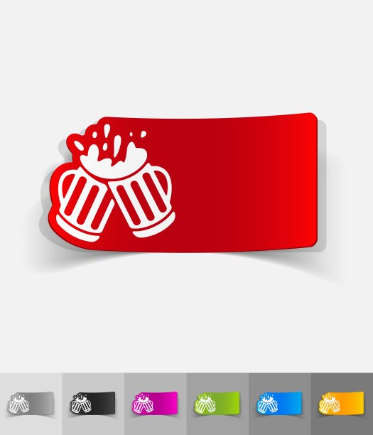 现实的设计元素两杯啤酒图片下载