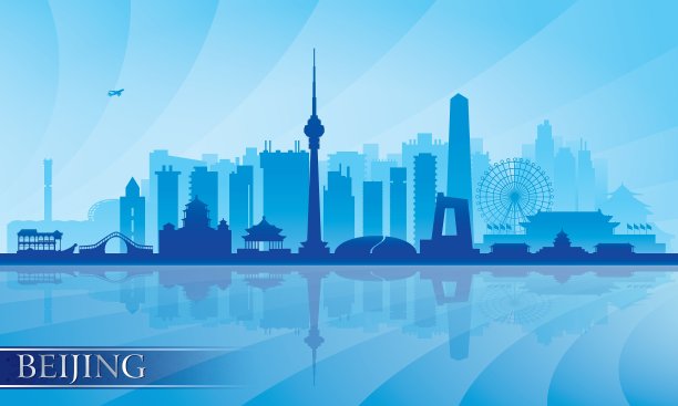 北京城市天际线详细剪影图片下载