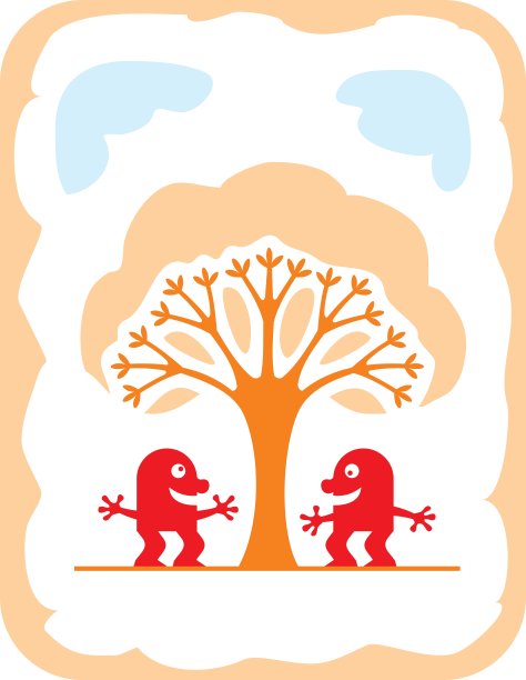 卡通恶魔与树图片下载