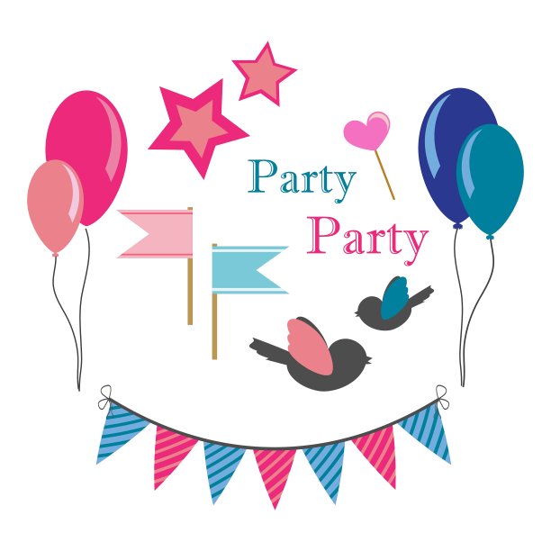 一组图标的聚会图片下载