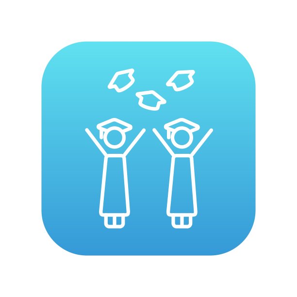 毕业生扔帽子线图标图片下载