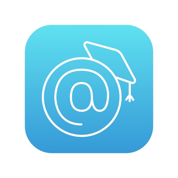 带有“at”符号和“line”符号的毕业帽图片下载