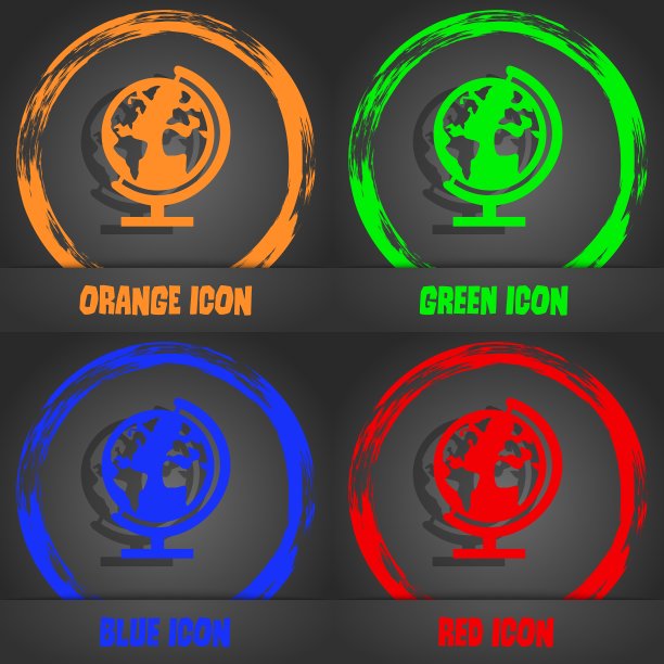 地球仪标志图标世界地图地理符号地球仪图片下载