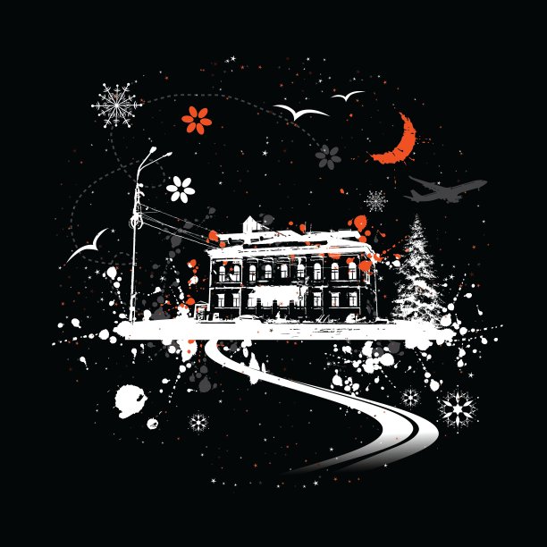 冬夜和房子图片下载