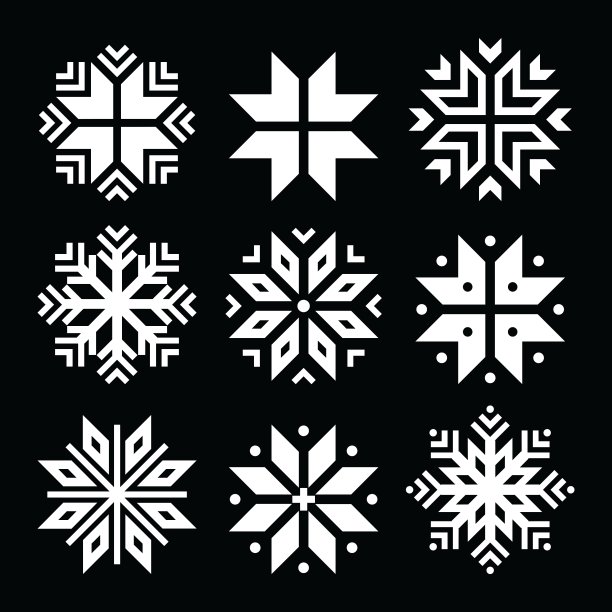 雪花圣诞白色图标集图片下载