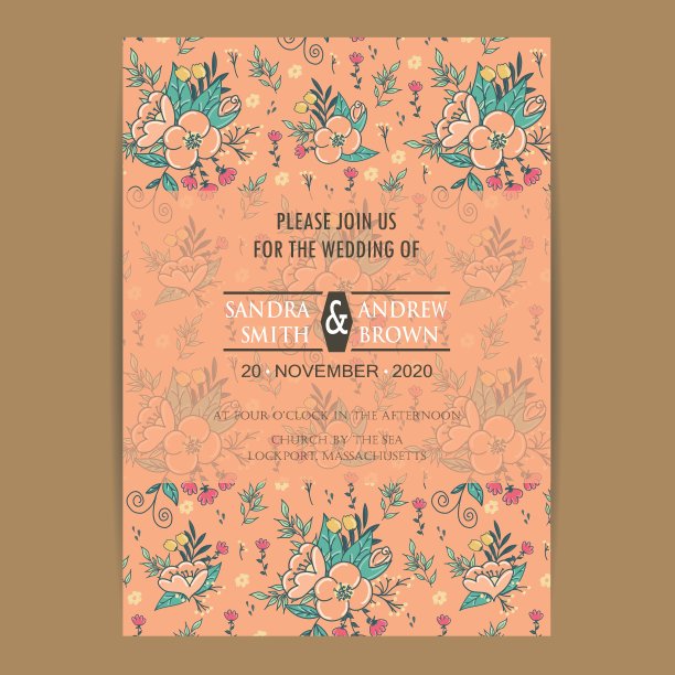 请帖橙色图片下载