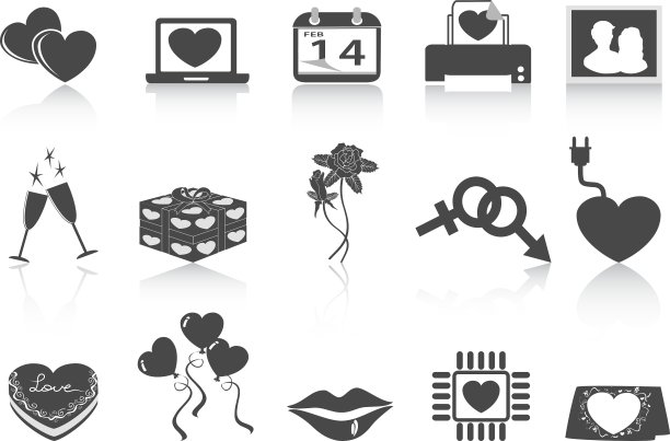 黑色情人节标志图片下载