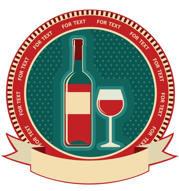 红酒瓶标签标志背景图片下载
