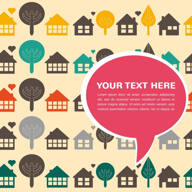 背景有房子和树图片下载