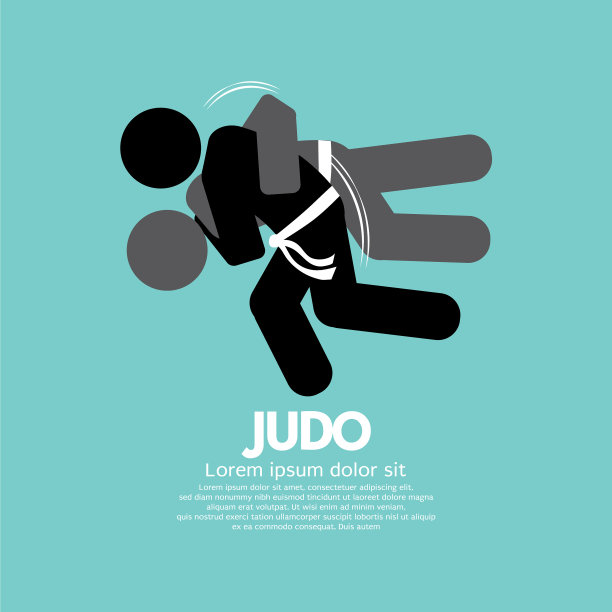 黑色符号柔道战士图片下载