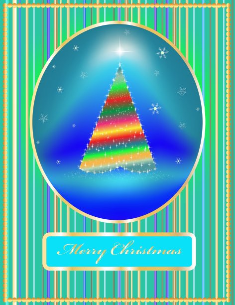 给一棵带玩具的枞树卡片图片下载