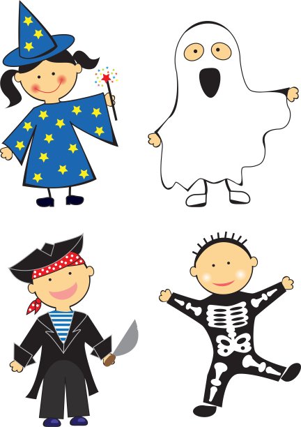 穿着万圣节服装的孩子图片下载