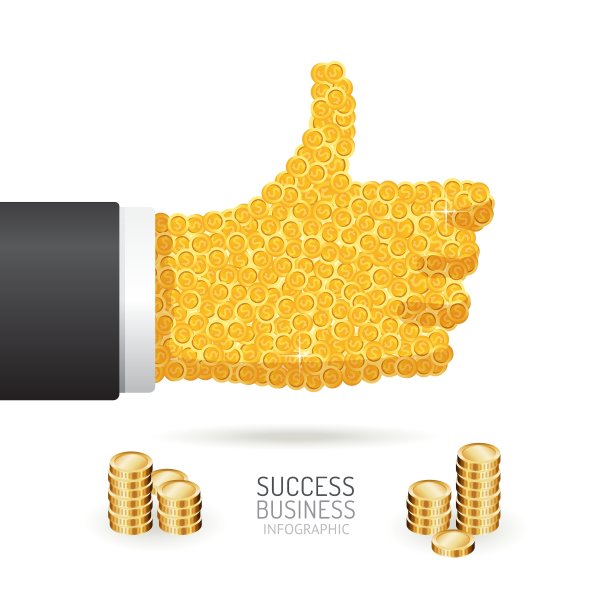 信息图商业铸币好标志手形图片下载