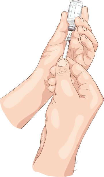 从注射器里的安瓿中取出胰岛素图片下载