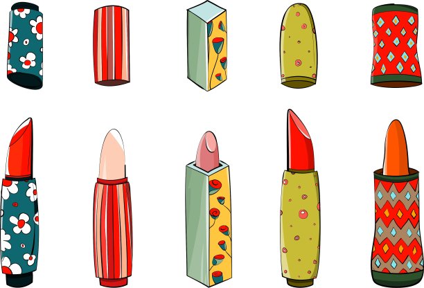 口红套装彩绘图片下载