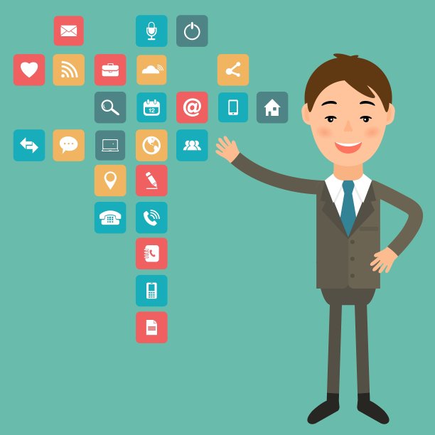 一个商人以扁平化的风格设计制造图片下载