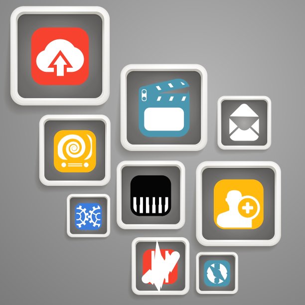 方形的网络媒体图标图片下载