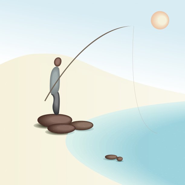 在岸边钓鱼图片下载