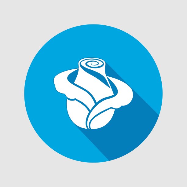 玫瑰花图标花符号圆圆平图片下载