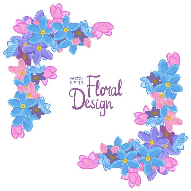 角落里有勿忘我的花图片下载