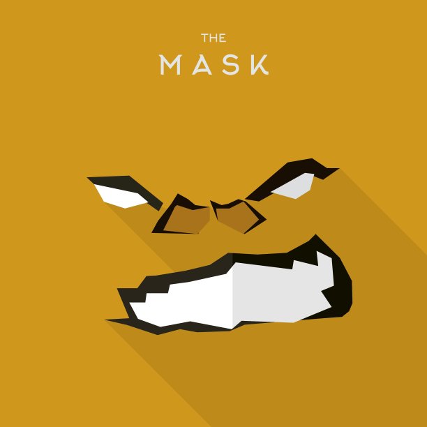 英雄面具超级英雄平面风格图标标志图片下载