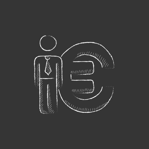 商人站在欧元标志旁边图片下载