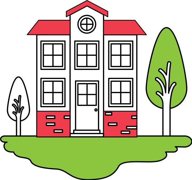 彩色剖面剪影室外场景图片下载