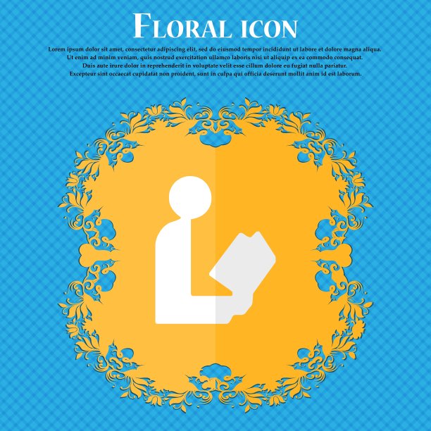 花卉平面设计上的蓝色抽象画图片下载