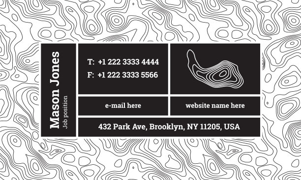 超级新潮名片模板等高线地图图片下载