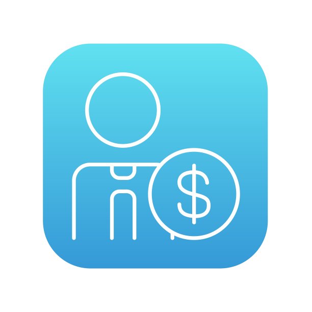 人与美元符号线图标图片下载