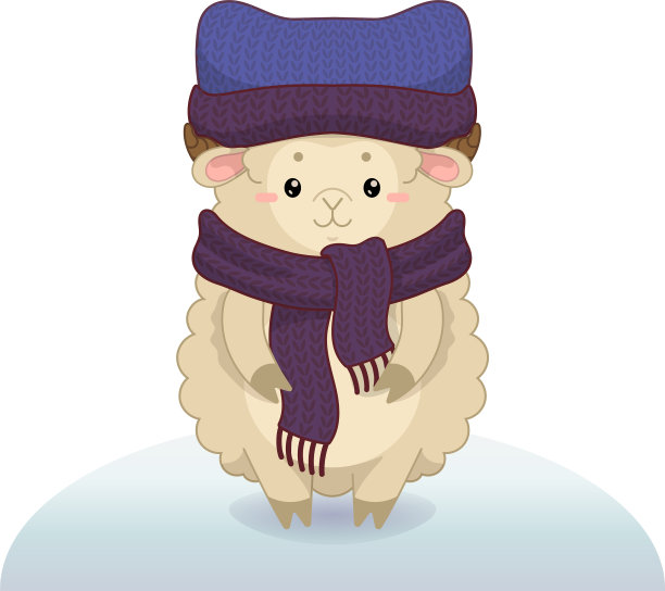 冬天可爱快乐的公羊图片下载