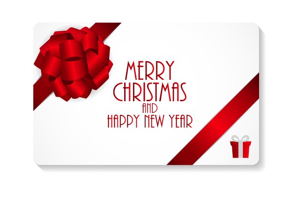 礼品卡与蝴蝶结和丝带图片下载