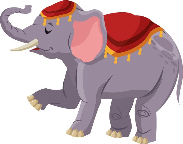 孤立的马戏团大象设计图片下载