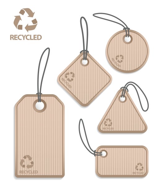 回收纸标签图片下载