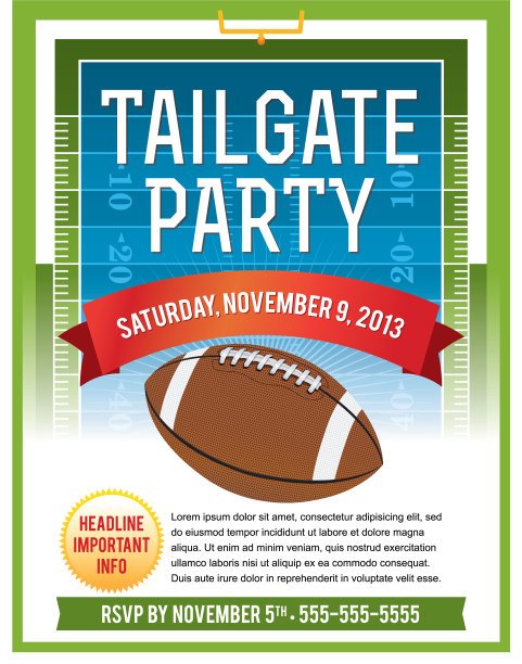 美式橄榄球车尾派对传单图片下载
