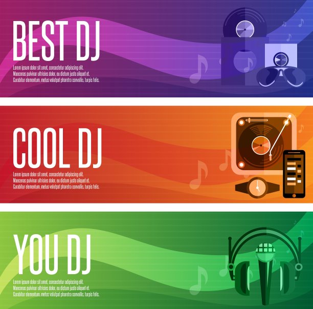 横幅设置的DJ和音乐主题图片下载