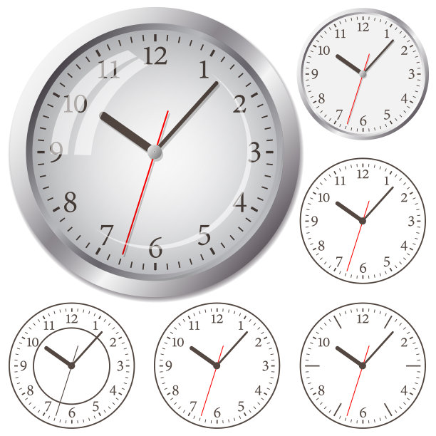 时钟平面图标世界时间概念图片下载