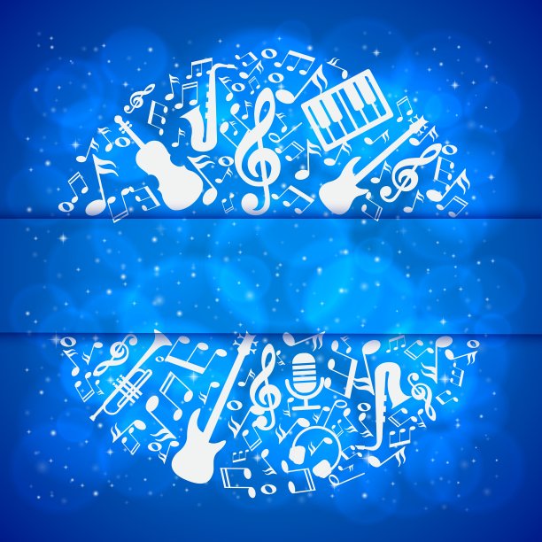 音乐背景用乐器和音符配合图片下载