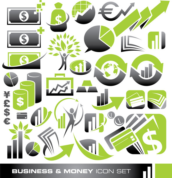 商业和金钱图标集图片下载