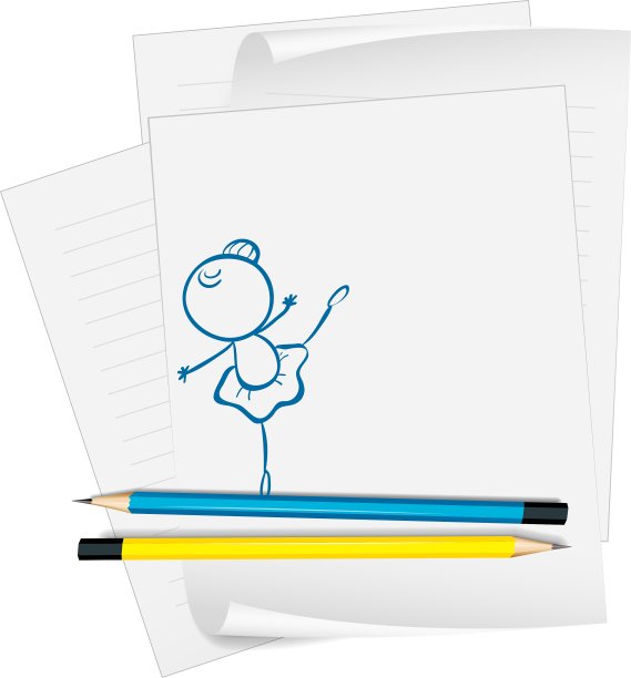 一张画着跳芭蕾舞的女孩的纸图片下载