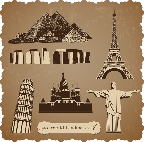 旅游图标set1深褐色剪影图片下载