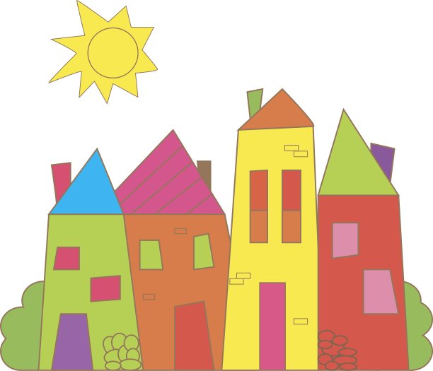 彩色甜蜜家庭卡片图片下载