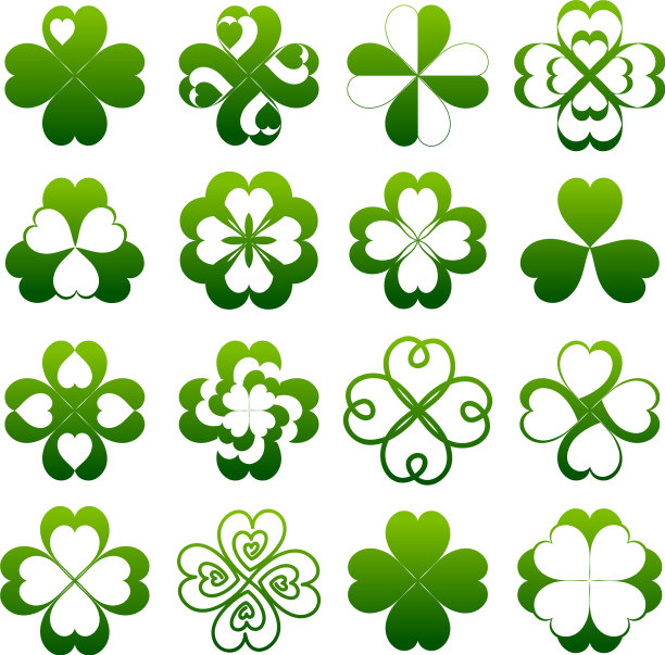 抽象三叶草符号集图片下载