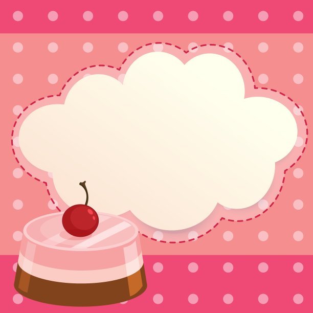 一张带蛋糕的粉色纸条图片下载