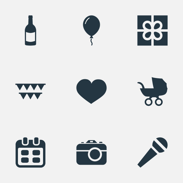 一套简单的节日图标图片下载